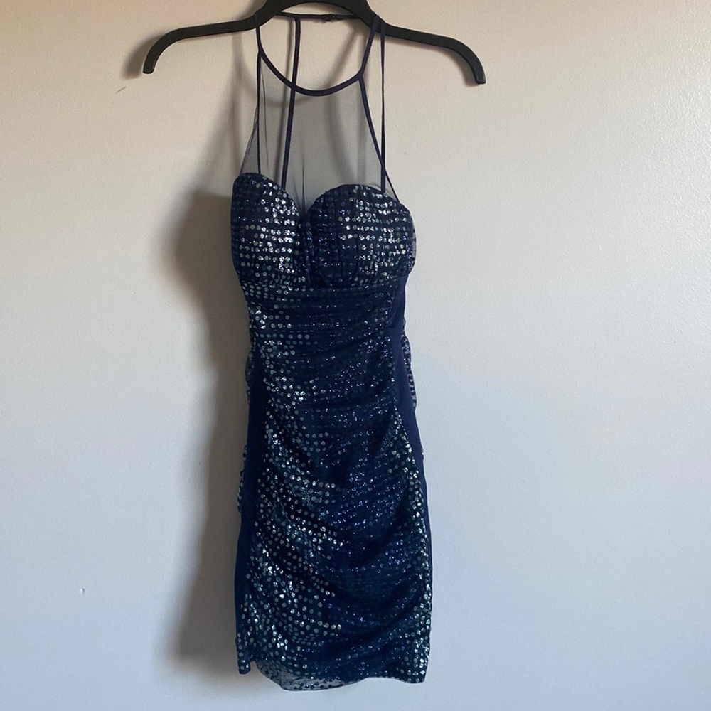 Navy Blue Sparkly Formal Dress